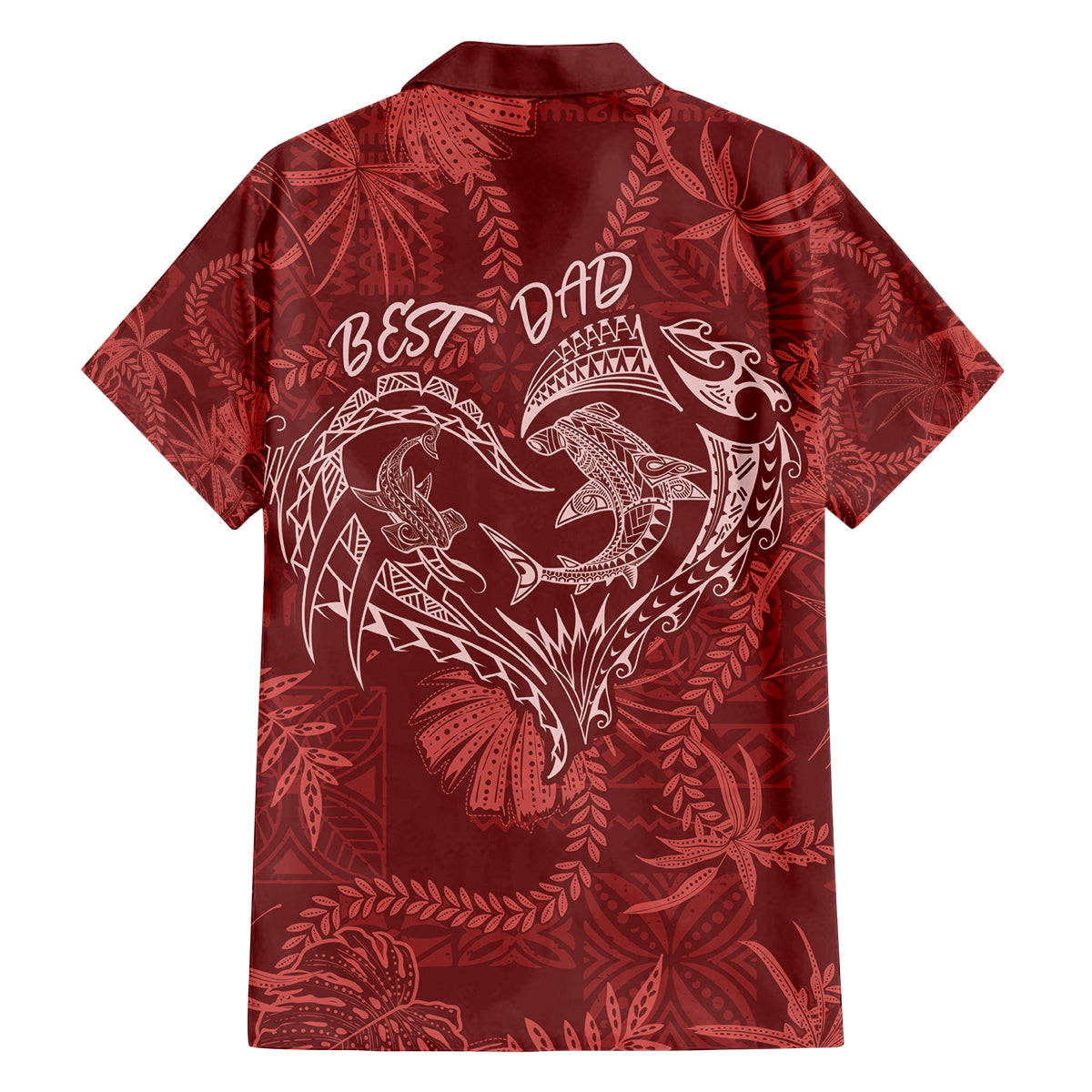 Hawaii Father's Day Vintage Lei Family Matching Long Sleeve Bodycon Dress and Hawaiian Shirt Hauoli la Makuakane - Red LT7 - Polynesian Pride