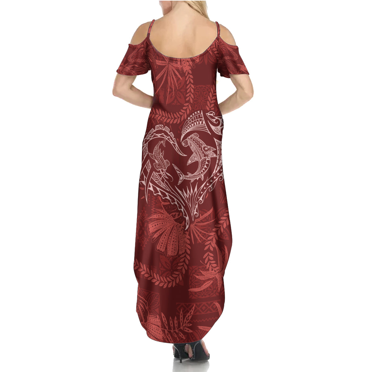Hawaii Father's Day Vintage Lei Family Matching Summer Maxi Dress and Hawaiian Shirt Hauoli la Makuakane - Red LT7 - Polynesian Pride