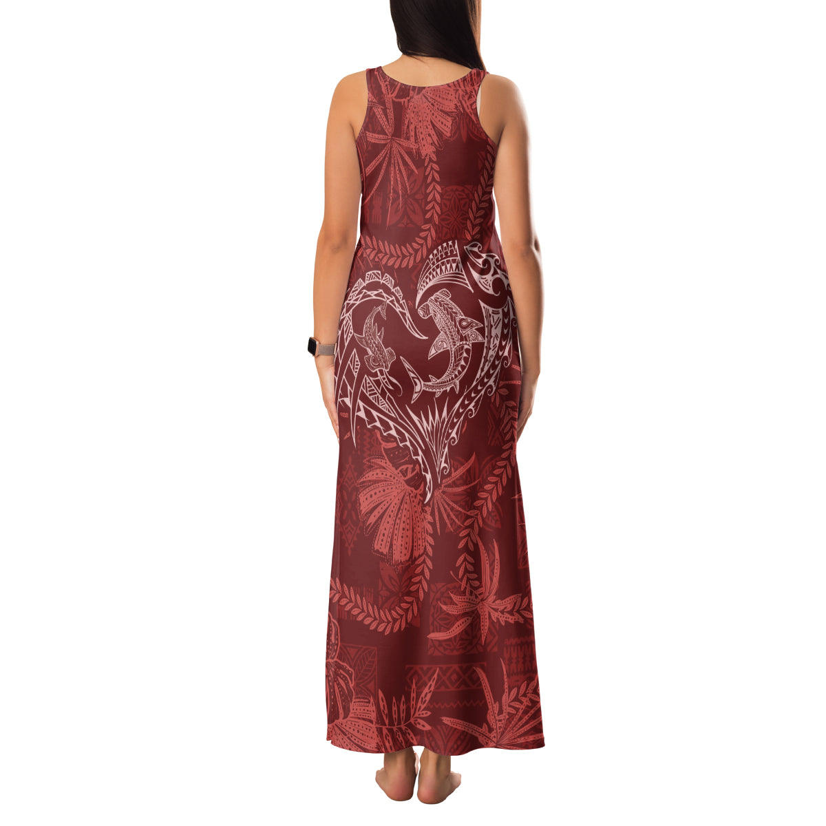 Hawaii Father's Day Vintage Lei Family Matching Tank Maxi Dress and Hawaiian Shirt Hauoli la Makuakane - Red LT7 - Polynesian Pride