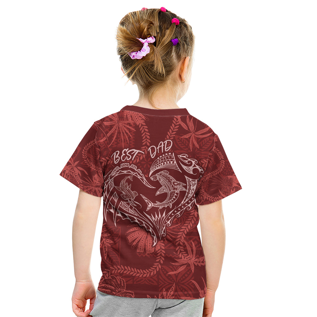 Hawaii Father's Day Vintage Lei Kid T Shirt Hauoli la Makuakane - Red LT7 - Polynesian Pride