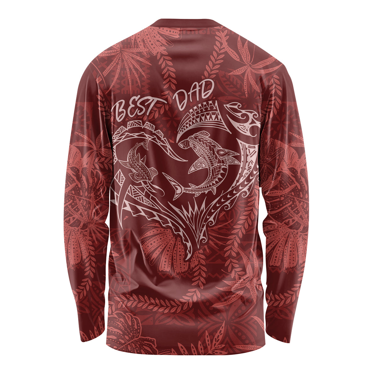Hawaii Father's Day Vintage Lei Long Sleeve Shirt Hauoli la Makuakane - Red LT7 - Polynesian Pride