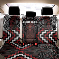 Maori Taiaha Whakairo Personalized Back Car Seat Cover Red Poutama Motifs