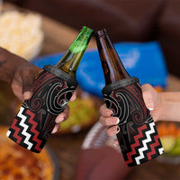 Maori Taiaha Whakairo Personalized 4 in 1 Can Cooler Tumbler Red Poutama Motifs LT7 - Polynesian Pride