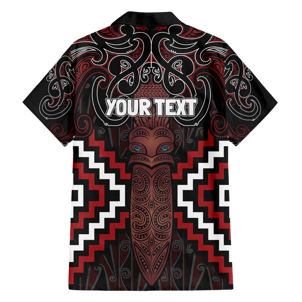 Maori Taiaha Whakairo Personalized Family Matching Tank Maxi Dress and Hawaiian Shirt Red Poutama Motifs LT7 - Polynesian Pride