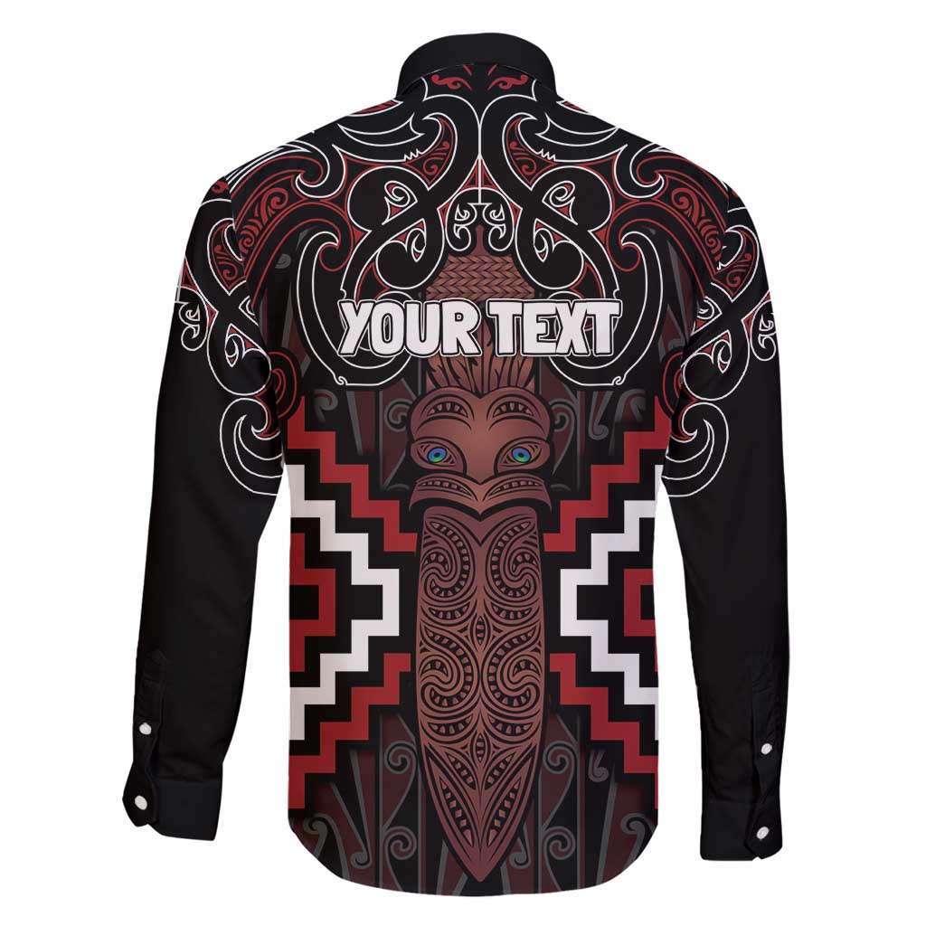 Maori Taiaha Whakairo Personalized Family Matching Tank Maxi Dress and Hawaiian Shirt Red Poutama Motifs LT7 - Polynesian Pride