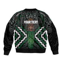 Maori Taiaha Pounamu Whakairo Personalized Bomber Jacket Jade Poutama Motifs LT7 - Polynesian Pride