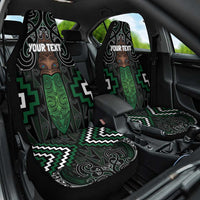 Maori Taiaha Pounamu Whakairo Personalized Car Seat Cover Jade Poutama Motifs