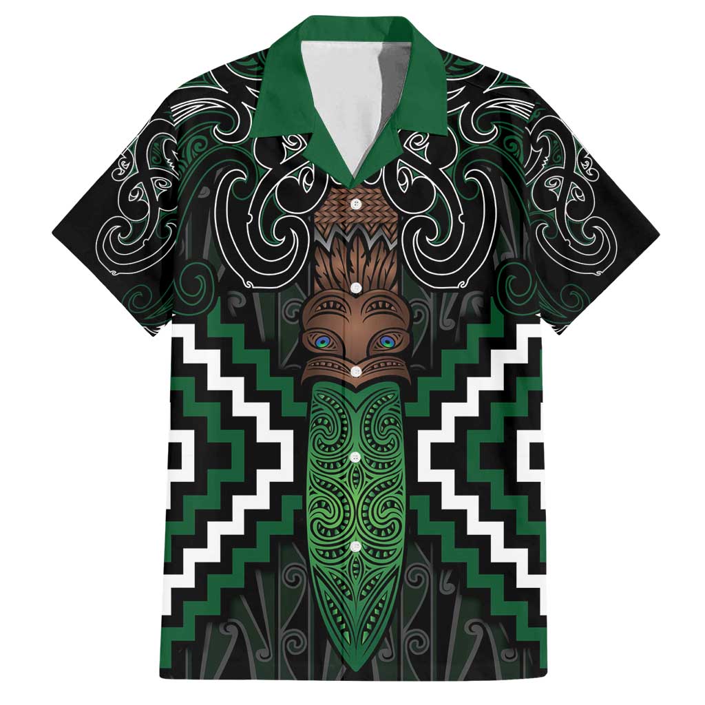 Maori Taiaha Pounamu Whakairo Personalized Family Matching Long Sleeve Bodycon Dress and Hawaiian Shirt Jade Poutama Motifs LT7 Dad's Shirt - Short Sleeve Jade - Polynesian Pride