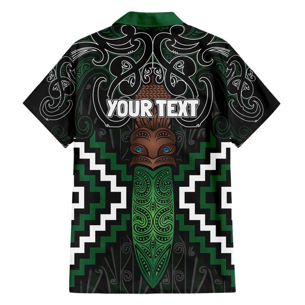 Maori Taiaha Pounamu Whakairo Personalized Family Matching Off Shoulder Short Dress and Hawaiian Shirt Jade Poutama Motifs LT7 - Polynesian Pride