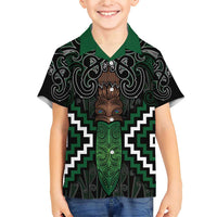 Maori Taiaha Pounamu Whakairo Personalized Family Matching Short Sleeve Bodycon Dress and Hawaiian Shirt Jade Poutama Motifs LT7 Son's Shirt Jade - Polynesian Pride