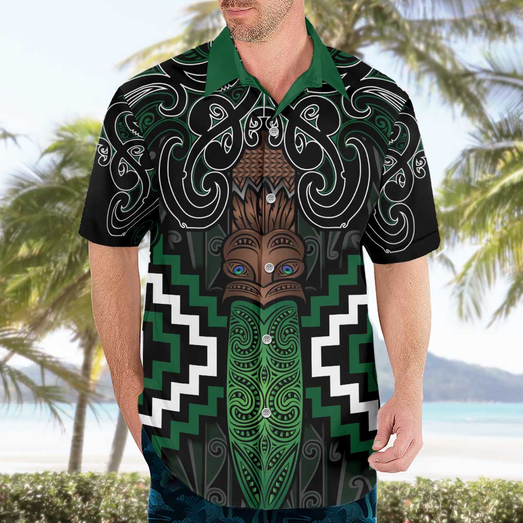 Maori Taiaha Pounamu Whakairo Personalized Hawaiian Shirt Jade Poutama Motifs