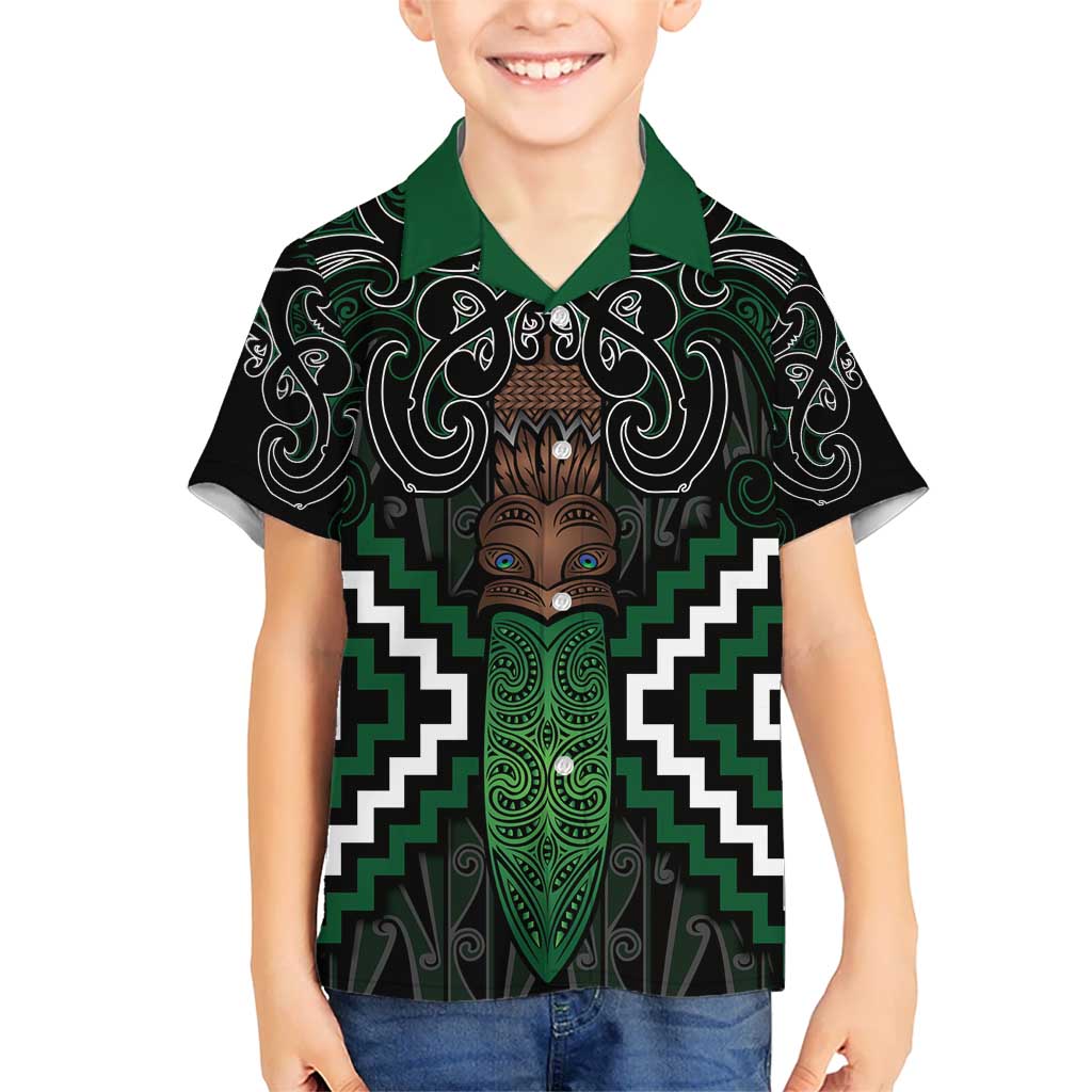Maori Taiaha Pounamu Whakairo Personalized Kid Hawaiian Shirt Jade Poutama Motifs LT7 Kid Jade - Polynesian Pride