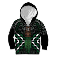 Maori Taiaha Pounamu Whakairo Personalized Kid Hoodie Jade Poutama Motifs