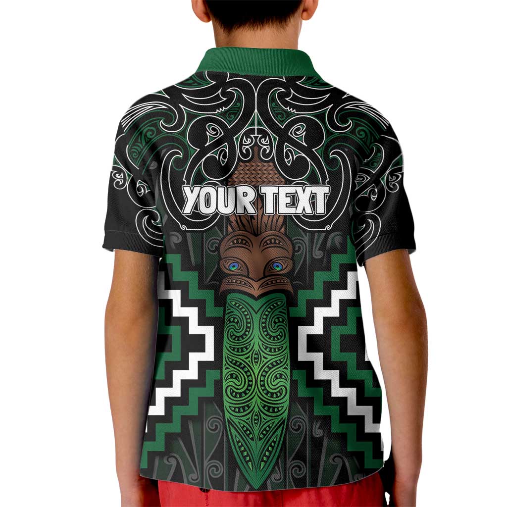 Maori Taiaha Pounamu Whakairo Personalized Kid Polo Shirt Jade Poutama Motifs LT7 - Polynesian Pride
