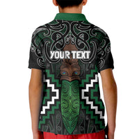 Maori Taiaha Pounamu Whakairo Personalized Kid Polo Shirt Jade Poutama Motifs LT7 - Polynesian Pride
