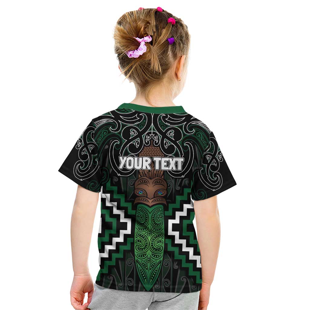 Maori Taiaha Pounamu Whakairo Personalized Kid T Shirt Jade Poutama Motifs LT7 - Polynesian Pride