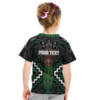 Maori Taiaha Pounamu Whakairo Personalized Kid T Shirt Jade Poutama Motifs LT7 - Polynesian Pride
