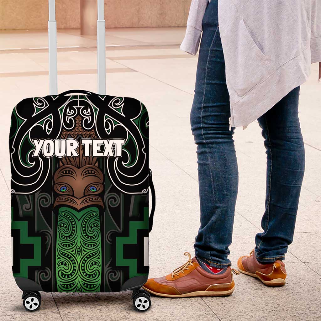 Maori Taiaha Pounamu Whakairo Personalized Luggage Cover Jade Poutama Motifs