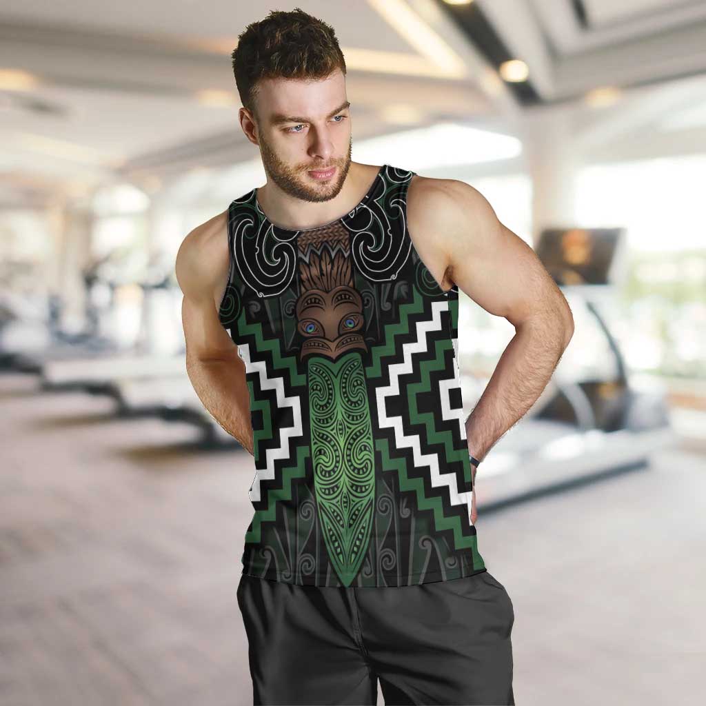 Maori Taiaha Pounamu Whakairo Personalized Men Tank Top Jade Poutama Motifs