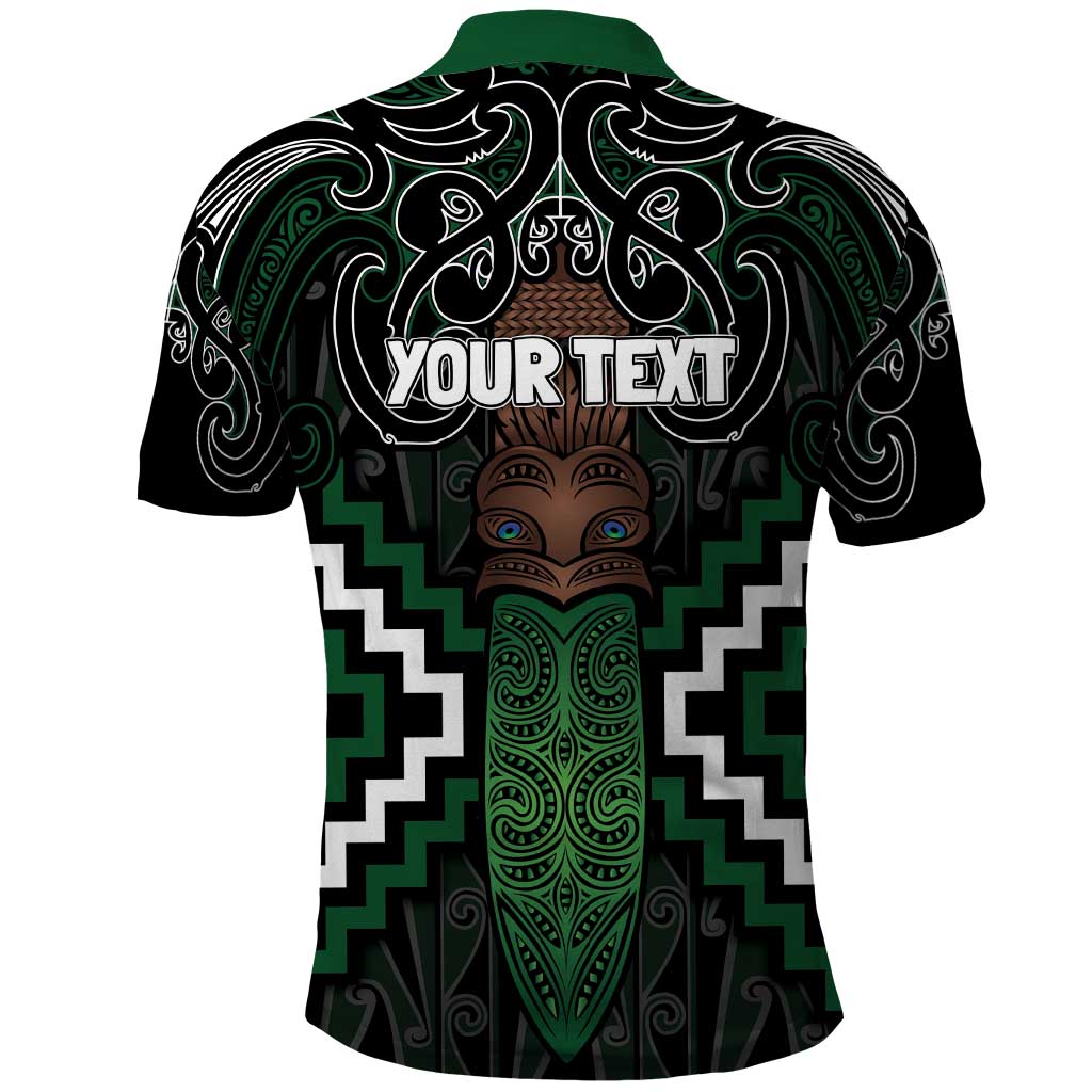 Maori Taiaha Pounamu Whakairo Personalized Polo Shirt Jade Poutama Motifs