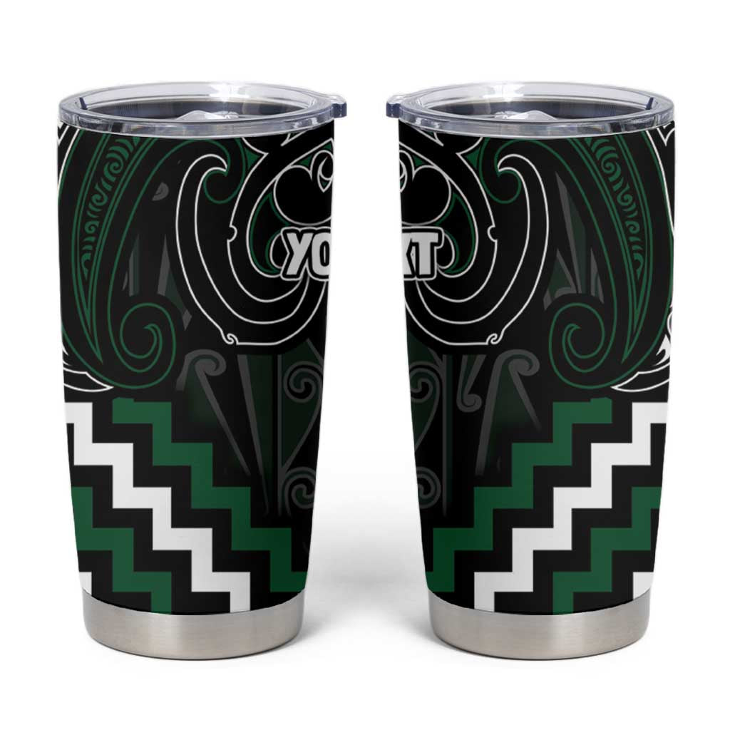 Maori Taiaha Pounamu Whakairo Personalized Tumbler Cup Jade Poutama Motifs LT7 Jade - Polynesian Pride
