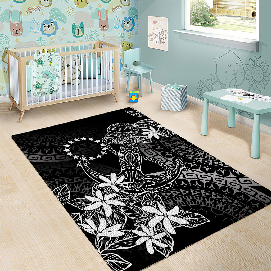 Black Kuki Airani Tapakau Area Rug Tribal Anchor Mix Tiare LT7 - Polynesian Pride