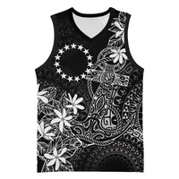 Black Kuki Airani Tapakau Basketball Jersey Tribal Anchor Mix Tiare LT7 Unisex Black - Polynesian Pride