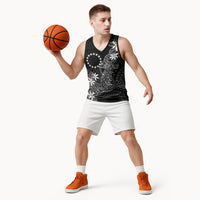 Black Kuki Airani Tapakau Basketball Jersey Tribal Anchor Mix Tiare LT7 - Polynesian Pride