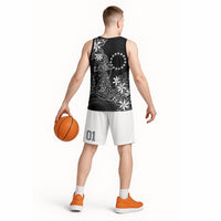 Black Kuki Airani Tapakau Basketball Jersey Tribal Anchor Mix Tiare LT7 - Polynesian Pride