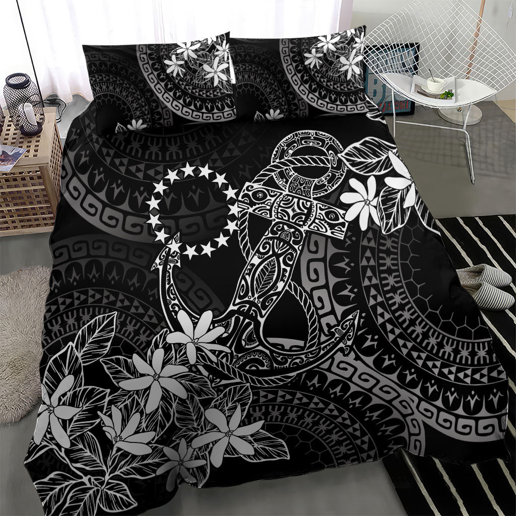 Black Kuki Airani Tapakau Bedding Set Tribal Anchor Mix Tiare