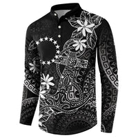 Black Kuki Airani Tapakau Button Sweatshirt Tribal Anchor Mix Tiare