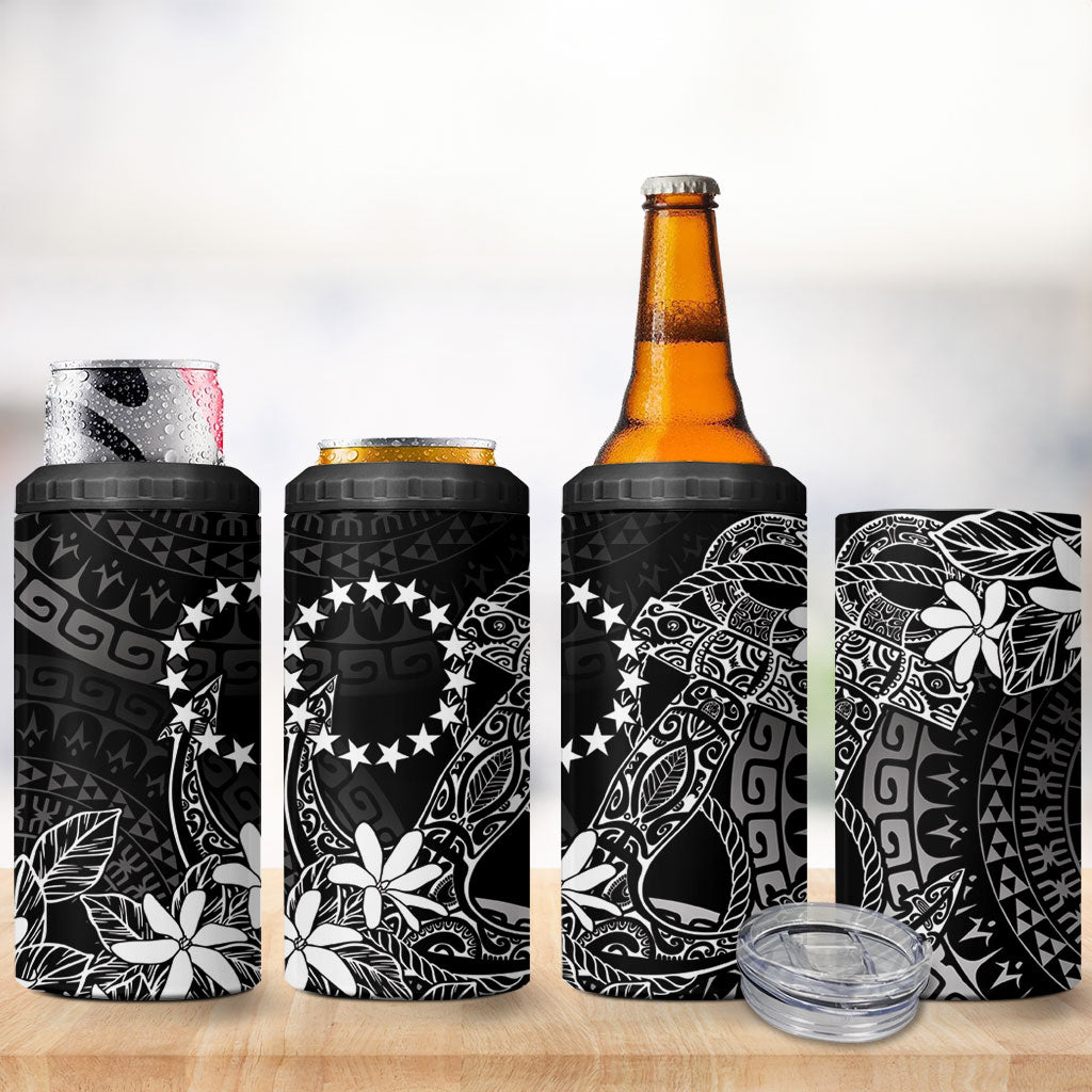 Black Kuki Airani Tapakau 4 in 1 Can Cooler Tumbler Tribal Anchor Mix Tiare LT7 - Polynesian Pride