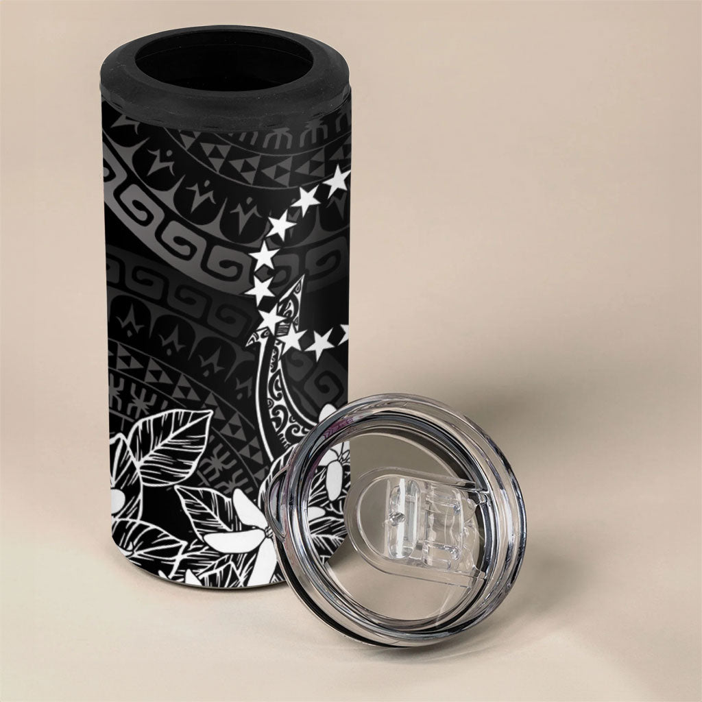 Black Kuki Airani Tapakau 4 in 1 Can Cooler Tumbler Tribal Anchor Mix Tiare LT7 - Polynesian Pride