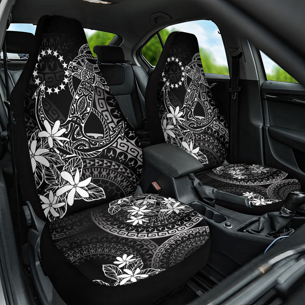 Black Kuki Airani Tapakau Car Seat Cover Tribal Anchor Mix Tiare LT7 One Size Black - Polynesian Pride