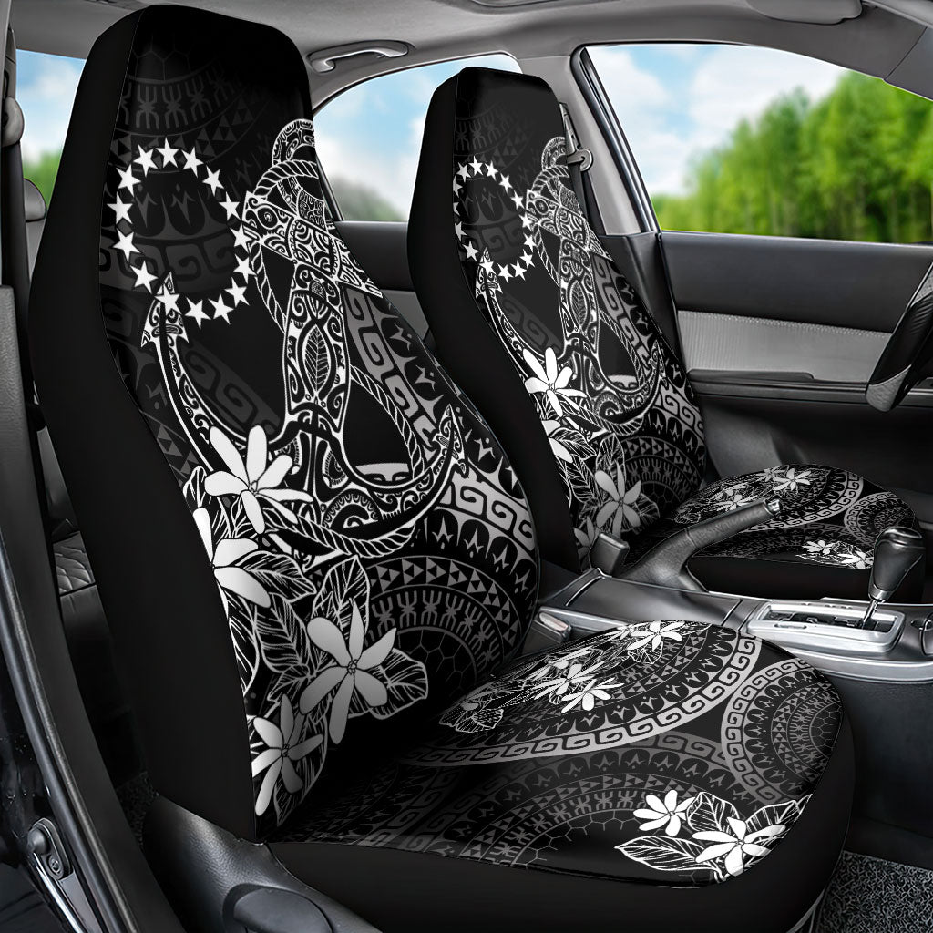 Black Kuki Airani Tapakau Car Seat Cover Tribal Anchor Mix Tiare LT7 - Polynesian Pride