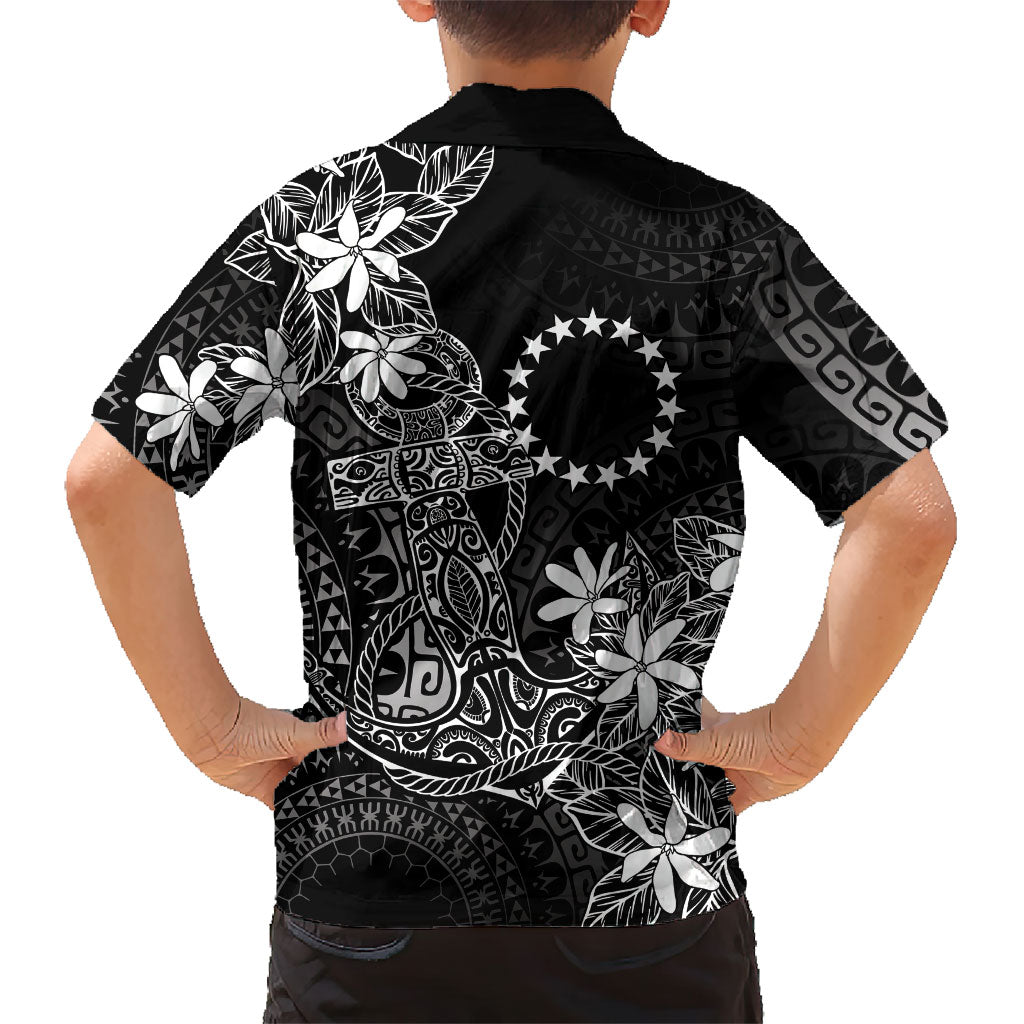 Black Kuki Airani Tapakau Family Matching Summer Maxi Dress and Hawaiian Shirt Tribal Anchor Mix Tiare LT7 - Polynesian Pride