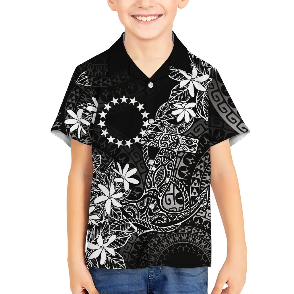 Black Kuki Airani Tapakau Hawaiian Shirt Tribal Anchor Mix Tiare LT7 - Polynesian Pride