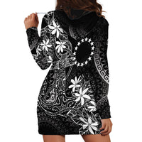Black Kuki Airani Tapakau Hoodie Dress Tribal Anchor Mix Tiare LT7 - Polynesian Pride