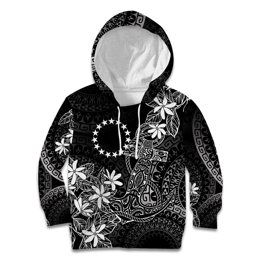 Black Kuki Airani Tapakau Kid Hoodie Tribal Anchor Mix Tiare LT7 Hoodie Black - Polynesian Pride