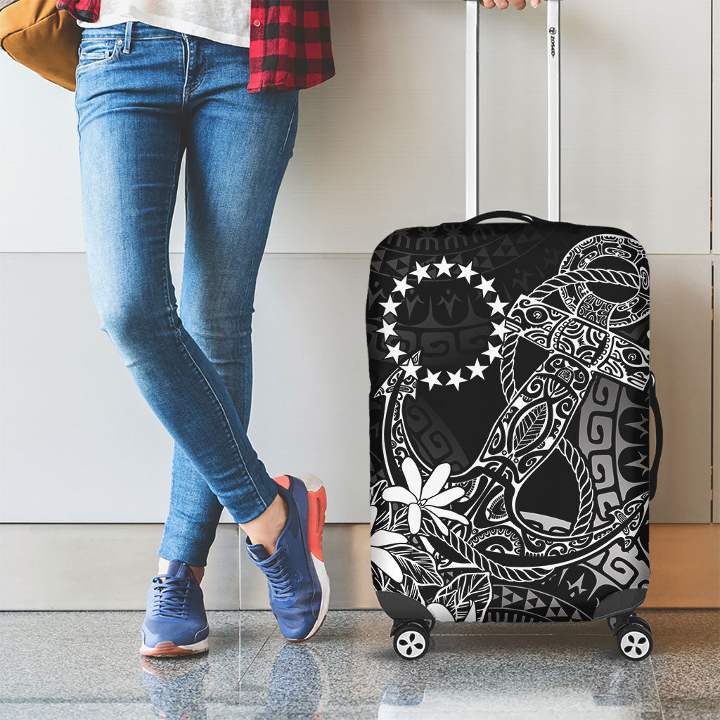 Black Kuki Airani Tapakau Luggage Cover Tribal Anchor Mix Tiare LT7 - Polynesian Pride