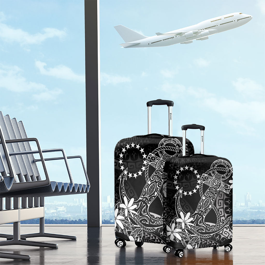 Black Kuki Airani Tapakau Luggage Cover Tribal Anchor Mix Tiare LT7 - Polynesian Pride