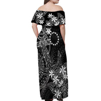 Black Kuki Airani Tapakau Off Shoulder Maxi Dress Tribal Anchor Mix Tiare LT7 - Polynesian Pride