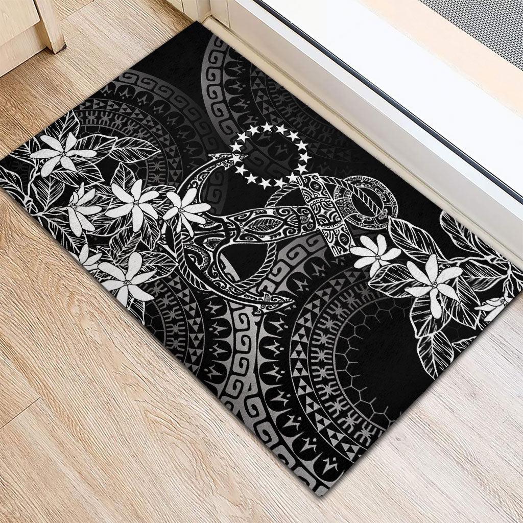 Black Kuki Airani Tapakau Rubber Doormat Tribal Anchor Mix Tiare