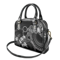 Black Kuki Airani Tapakau Shoulder Handbag Tribal Anchor Mix Tiare
