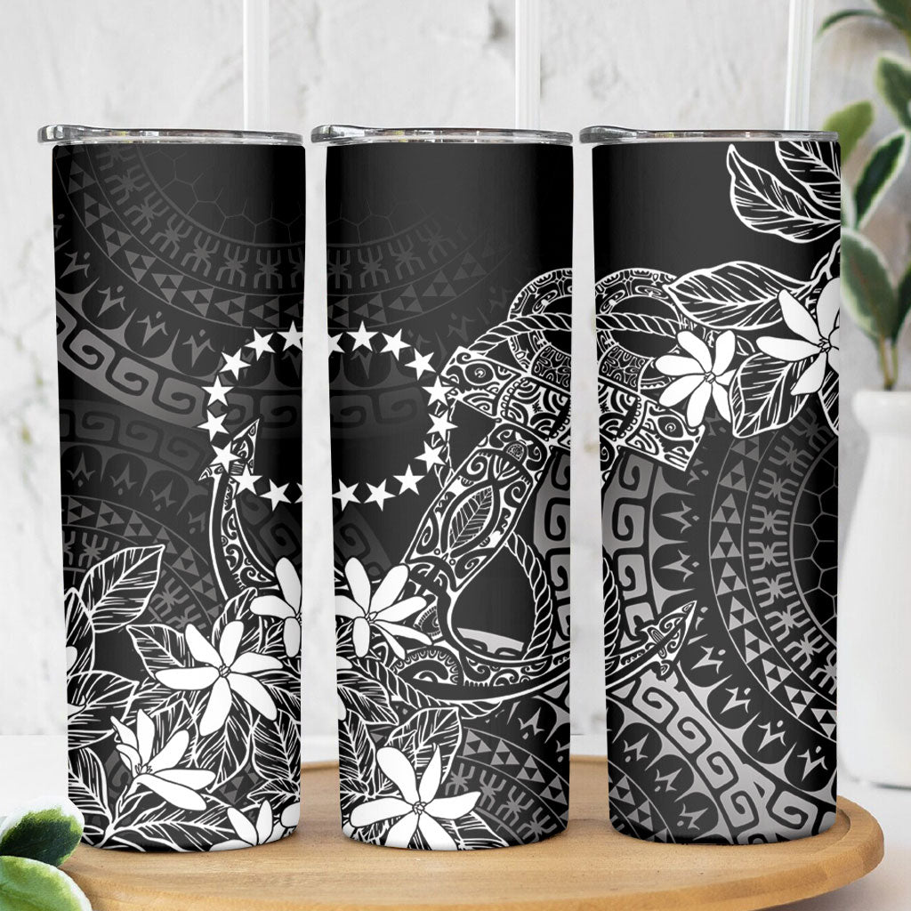 Black Kuki Airani Tapakau Skinny Tumbler Tribal Anchor Mix Tiare LT7 - Polynesian Pride