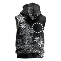 Black Kuki Airani Tapakau Sleeveless Hoodie Tribal Anchor Mix Tiare LT7 - Polynesian Pride