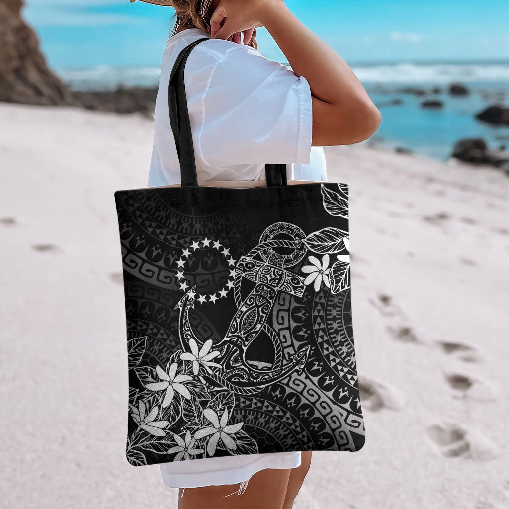 Black Kuki Airani Tapakau Tote Bag Tribal Anchor Mix Tiare