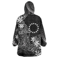Black Kuki Airani Tapakau Wearable Blanket Hoodie Tribal Anchor Mix Tiare LT7 - Polynesian Pride
