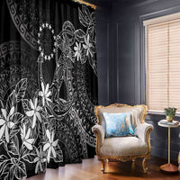Black Kuki Airani Tapakau Window Curtain Tribal Anchor Mix Tiare