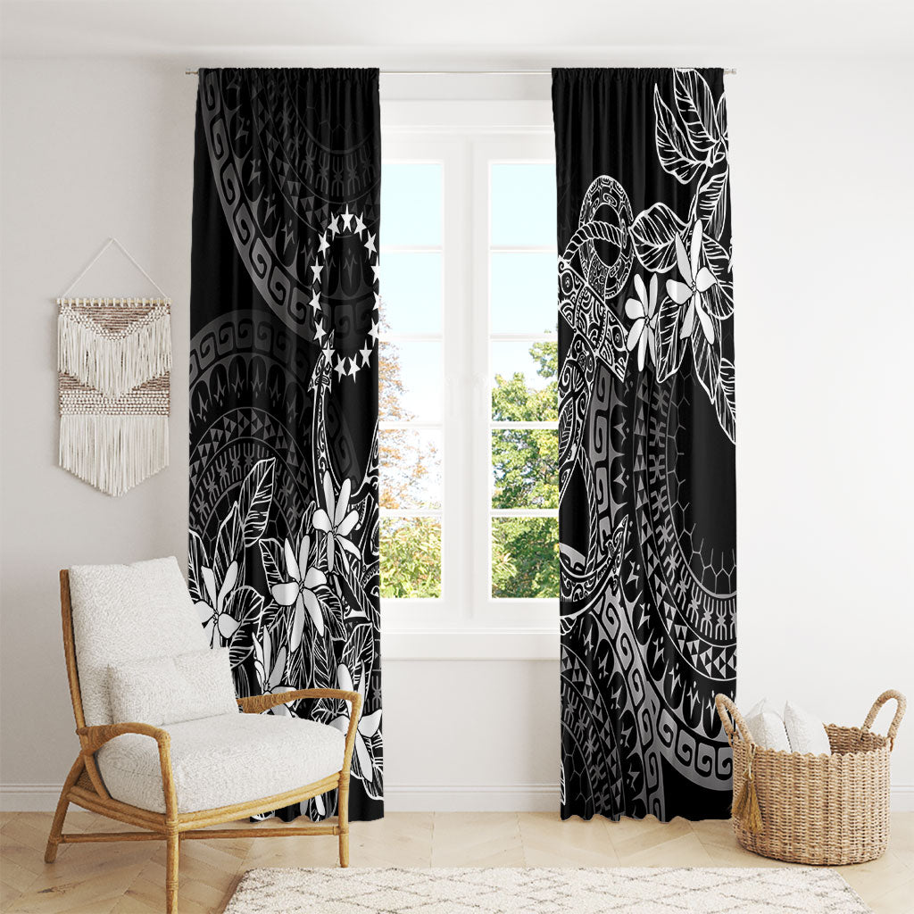 Black Kuki Airani Tapakau Window Curtain Tribal Anchor Mix Tiare